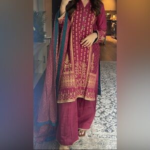 Pink Pakistani Outfit - Zaaviay Designer